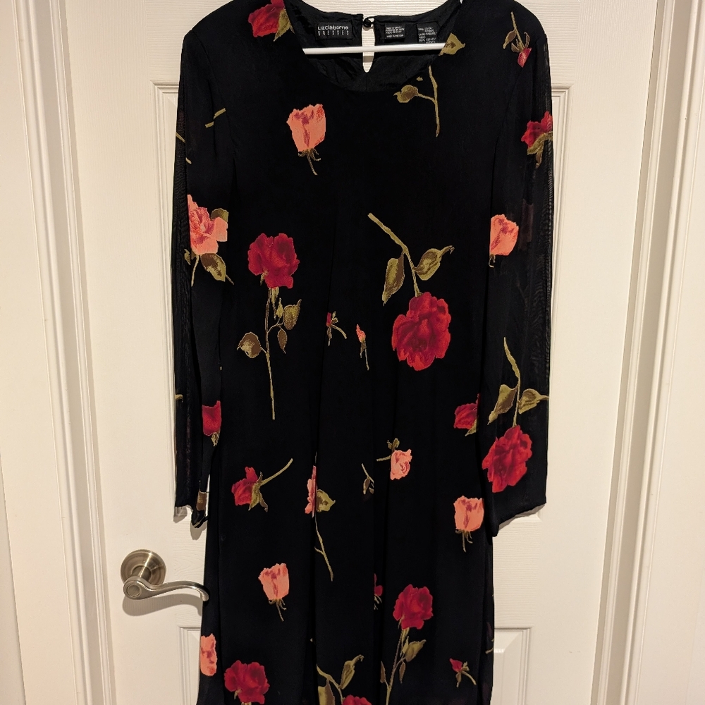 Liz Claiborne black floral dress